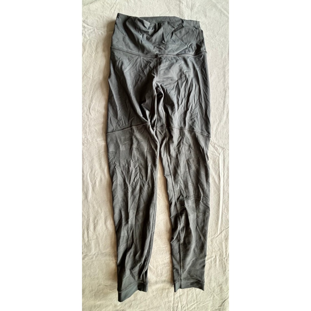 Lululemon High Rise Mesh Panel Leggings Dark Gray Athletic Yoga Pants 26 Inseam